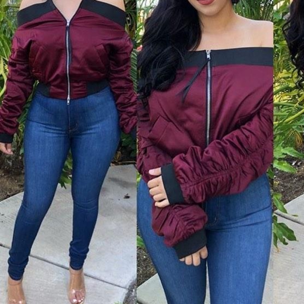 Burgundy top/ jacket - Picture 2 of 2